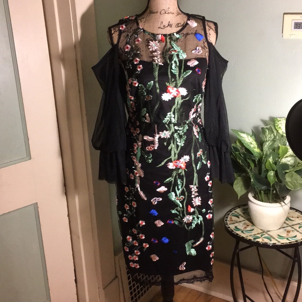 Jax Black label embroidered dress